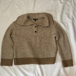 Banana Republic Tan and Cream Cowl Neck Sweater